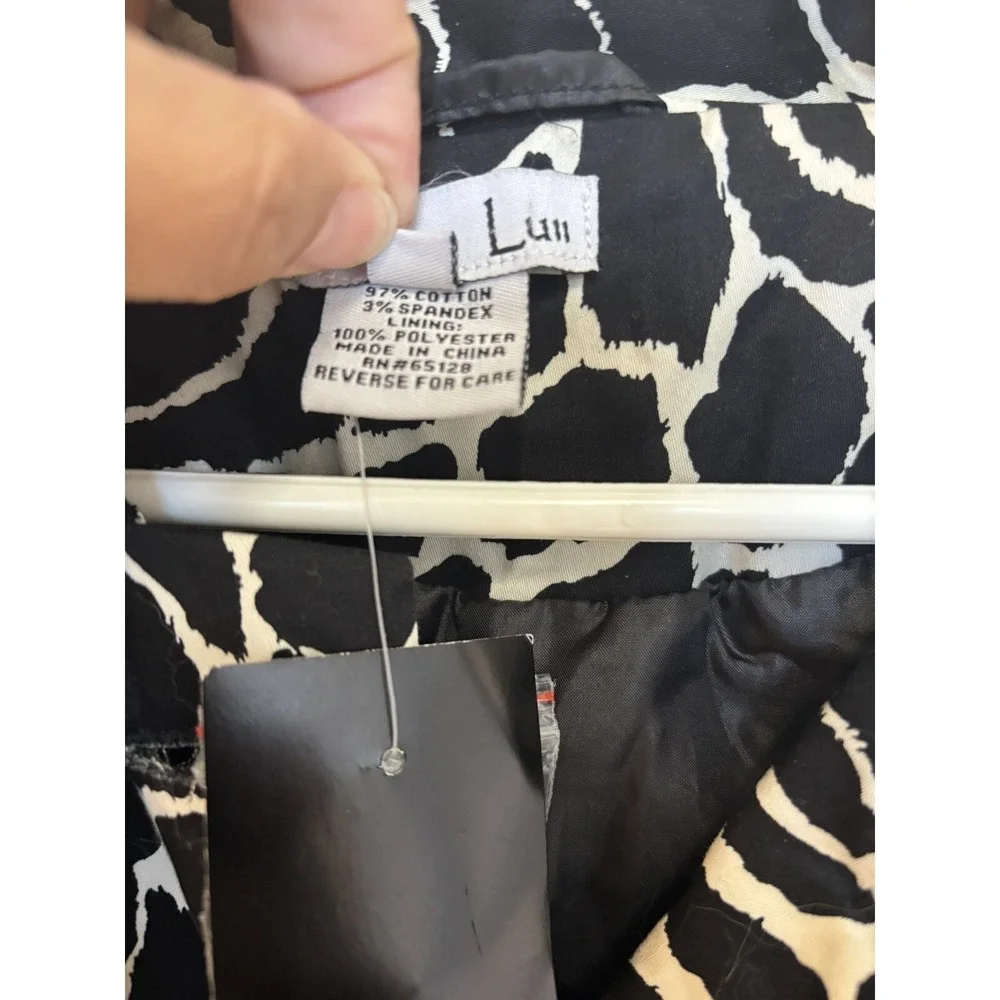 LUII Anthropologie Animal Print Coat Jacket -‎ MEDIUM Short Trench - Runs Small
